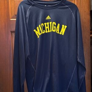 Adidas Navy Michigan Long Sleeve Top